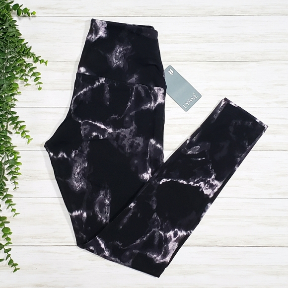 Lysse Pants - Lysse High Waisted Black Marble Ankle Leggings